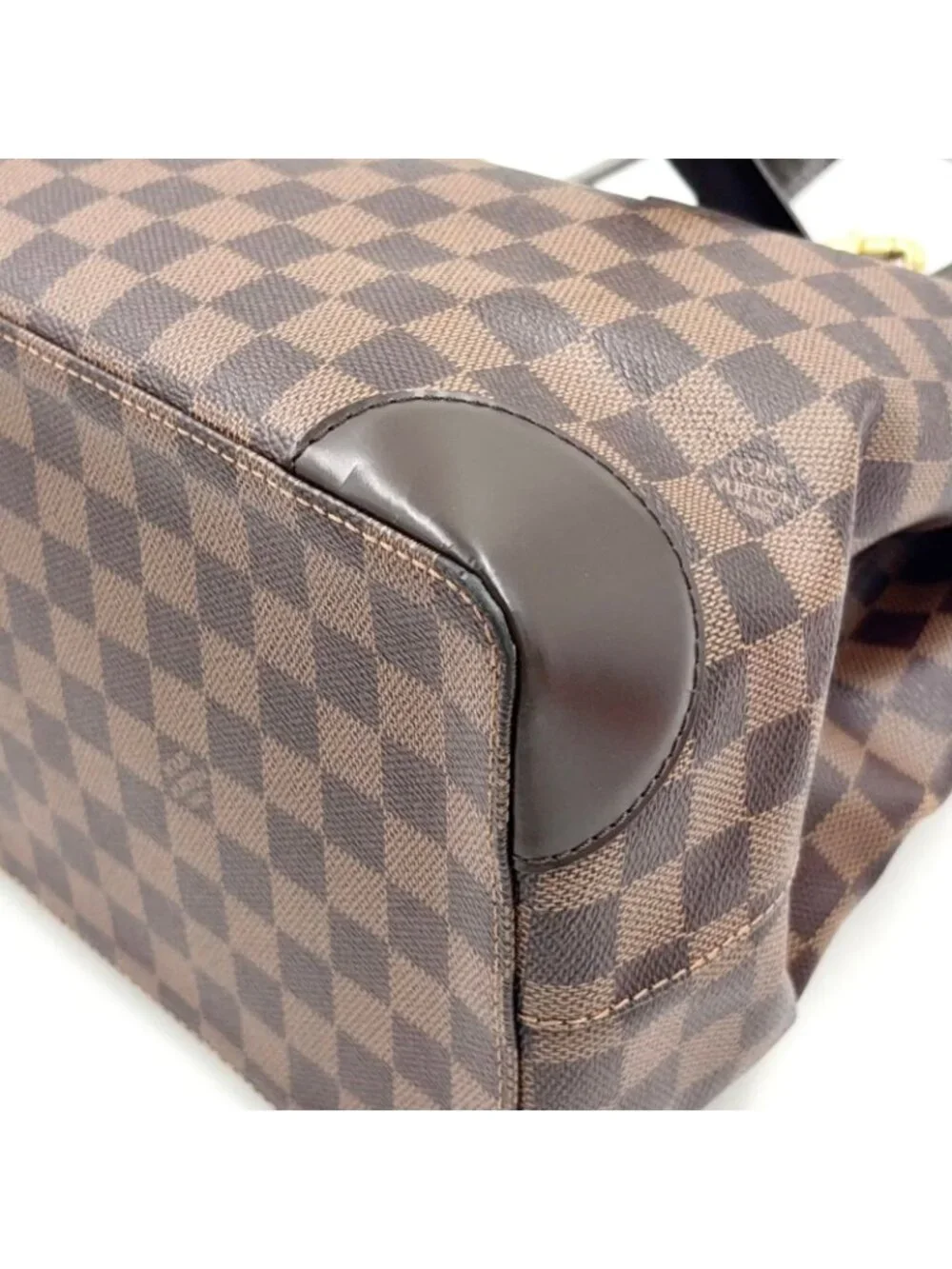 Louis Vuitton Hampstead MM Damier Ebene Leather Brown Tote Gold
